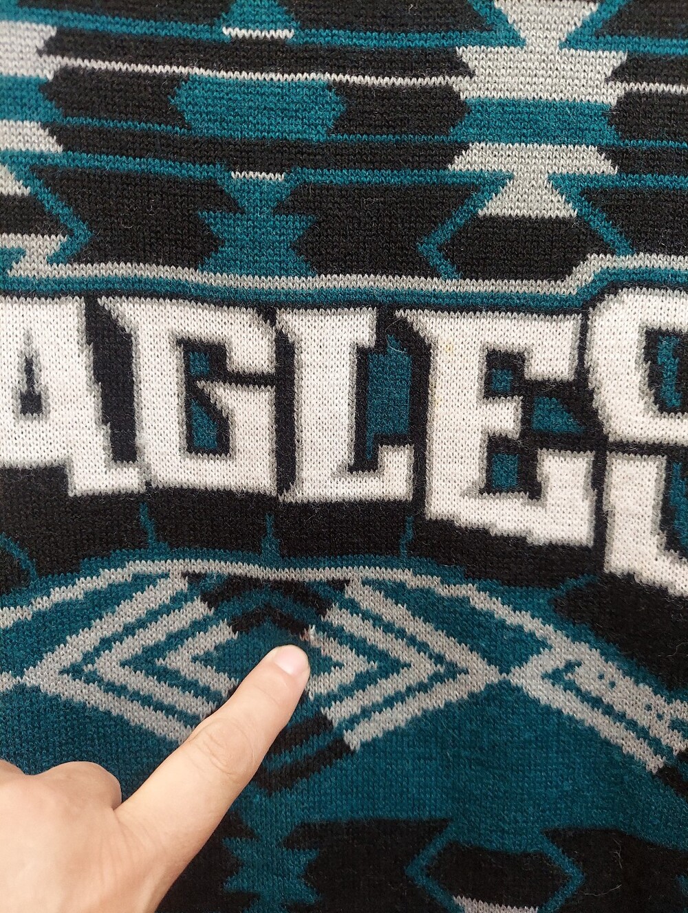 NFL Philadelphia Eagles Unisex Teal Fair Isle Pullover Crewneck Knit Sweater - Picture 14 of 16